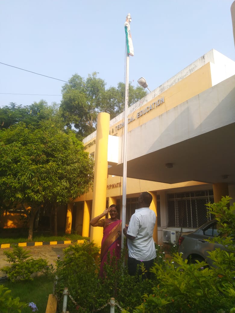 Flag Hoisting in PIPMATE on account of Puducherry Liberation Day on November 1st 2020